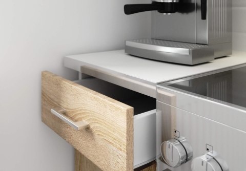 ZESTAW KUCHENNY LIMA Z WITRYNĄ 1.8M H720 BIAŁY / DĄB SONOMA