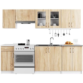 ZESTAW KUCHENNY Z WITRYNĄ LIMA 2.4M BIAŁY / DĄB SONOMA