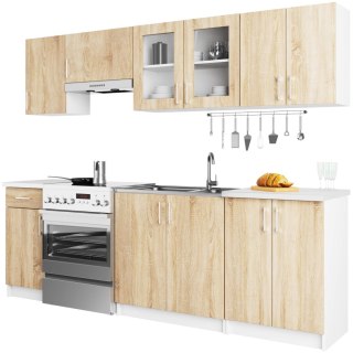 ZESTAW KUCHENNY Z WITRYNĄ LIMA 2.4M BIAŁY / DĄB SONOMA