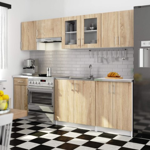 ZESTAW KUCHENNY Z WITRYNĄ LIMA 2.4M BIAŁY / DĄB SONOMA