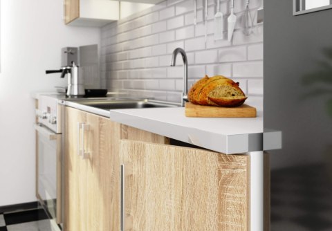 ZESTAW KUCHENNY Z WITRYNĄ LIMA 2.4M H720 BIAŁY / DĄB SONOMA