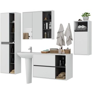 ZESTAW MEBLI ŁAZIENKOWYCH WISZĄCYCH VAMI BIAŁY / GRAFIT SZARY