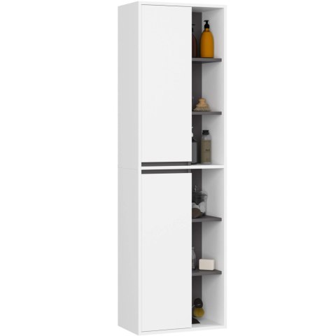 ZESTAW MEBLI ŁAZIENKOWYCH WISZĄCYCH VAMI BIAŁY / GRAFIT SZARY