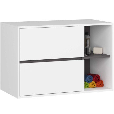 ZESTAW MEBLI ŁAZIENKOWYCH WISZĄCYCH VAMI BIAŁY / GRAFIT SZARY