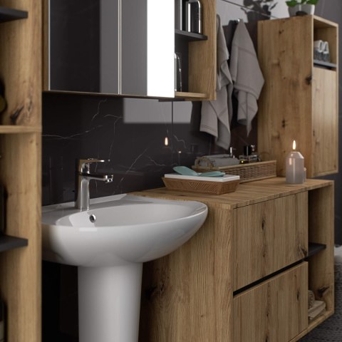 ZESTAW MEBLI ŁAZIENKOWYCH WISZĄCYCH VAMI DĄB ARTISAN / GRAFIT SZARY