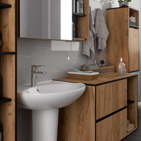 ZESTAW MEBLI ŁAZIENKOWYCH WISZĄCYCH VAMI DĄB CRAFT / CZARNY