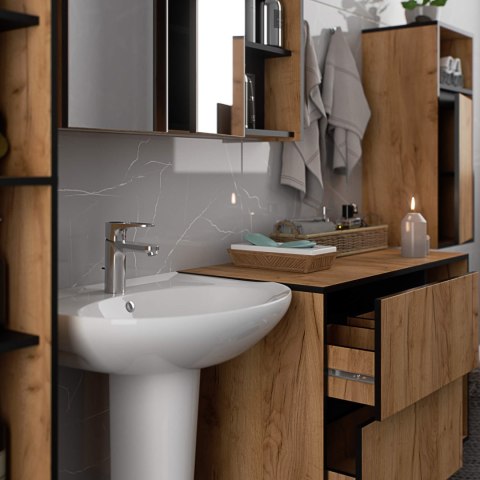 ZESTAW MEBLI ŁAZIENKOWYCH WISZĄCYCH VAMI DĄB CRAFT / CZARNY