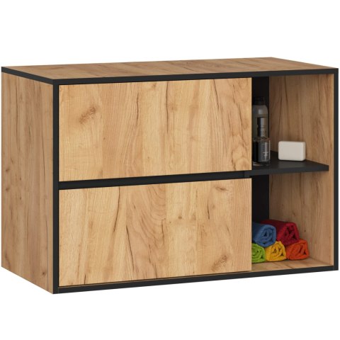 ZESTAW MEBLI ŁAZIENKOWYCH WISZĄCYCH VAMI DĄB CRAFT / CZARNY