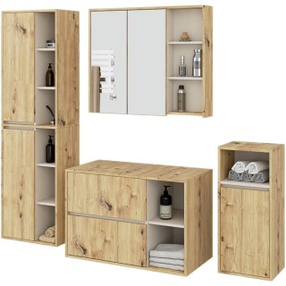 ZESTAW MEBLI ŁAZIENKOWYCH WISZĄCYCH Z OTWORAMI VAMI DĄB ARTISAN / KASZMIR
