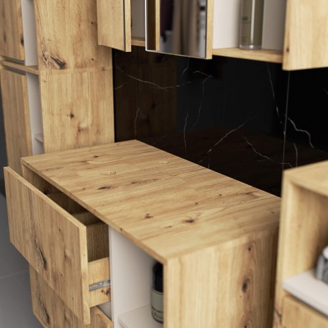 ZESTAW MEBLI ŁAZIENKOWYCH WISZĄCYCH Z OTWORAMI VAMI DĄB ARTISAN / KASZMIR