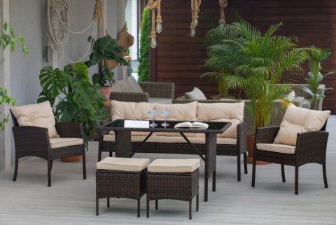 Nordsen Zestaw mebli ogrodowych TAJLO ciemnobrązowy