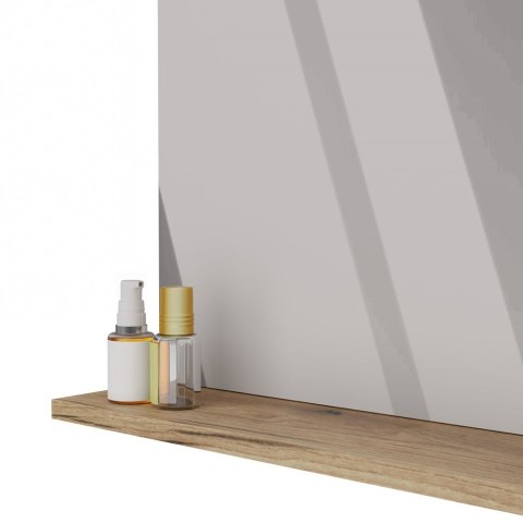 LUSTRO ŁAZIENKOWE Z PÓŁKĄ TIGO 60x61,5 CM DĄB EVOKE DO ŁAZIENKI PRZEDPOKOJU