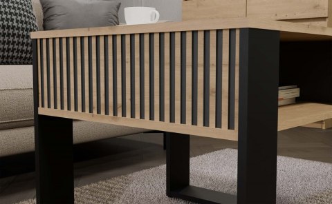 Ława Modern 2P MINI SLIM DĄB ARTISAN CZARNY
