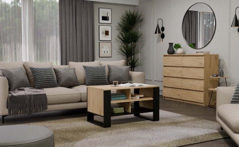 Ława Modern 4P SLIM DĄB ARTISAN CZARNY