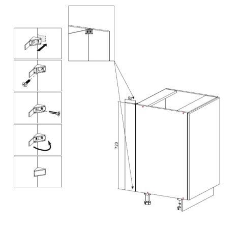 MEBLE KUCHENNE ZESTAW VARIO 200CM Z1 KASZMIR BLAT DĄB EVOKE BEZ AGD