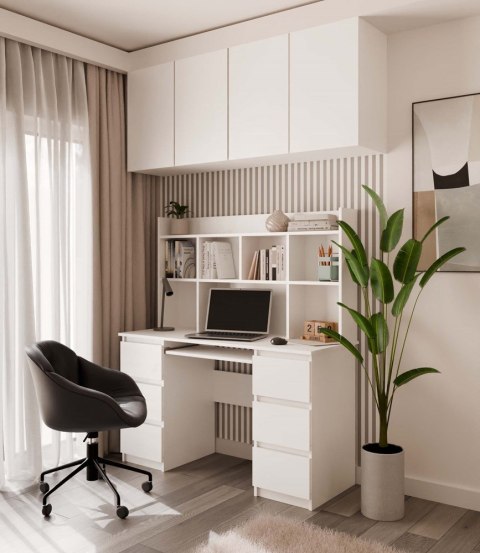 Nadstawka do Biurka 130 cm BIAŁA Regał Na Książki Dokumenty