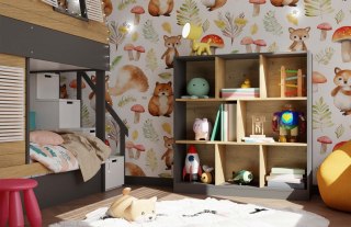 Regał Fiesta 8P ANTRACYT DĄB ARTISAN