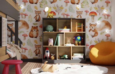 Regał Fiesta 8P ANTRACYT DĄB ARTISAN