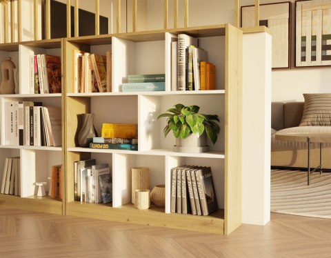 Regał Fiesta 8P DĄB ARTISAN / BIEL