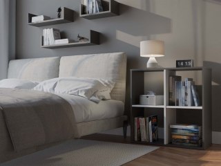 Regał Malax 2x2 ANTRACYT BIAŁY