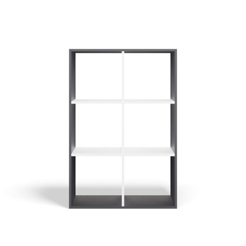 Regał Malax 2X3 ANTRACYT BIAŁY