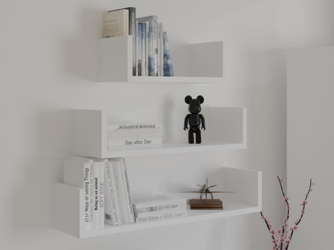 Regał Ścienny Wiszący MOBI 3P BIAŁY