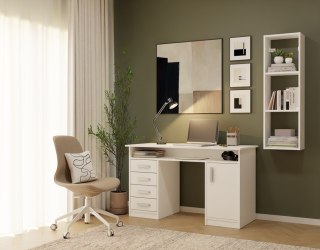 Regał Wiszący COBI 1X3 - Nowoczesna Półka Ścienna 3 Komory Biel Mat