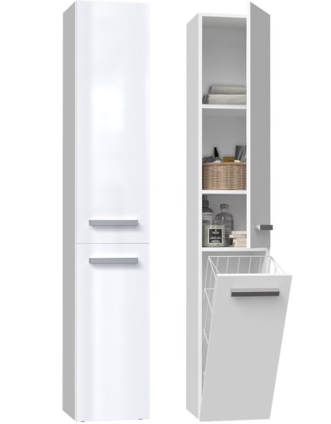 Słupek łazienkowy Nel IV BIAŁY POŁYSK