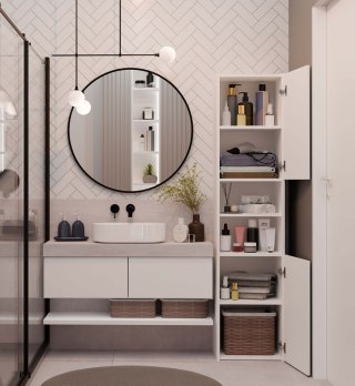 Słupek łazienkowy Sara S40 BIAŁY