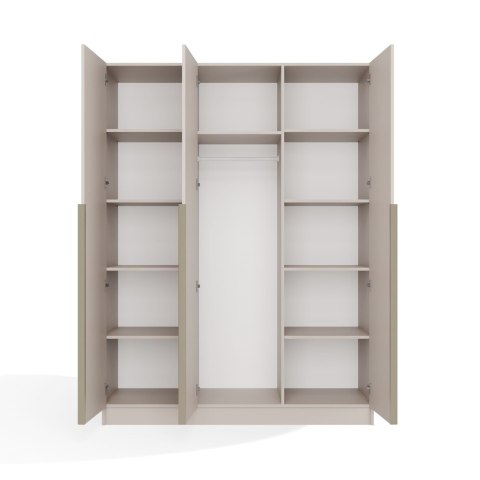 SZAFA SENSO 3D 150 CM 3 DRZWI ZŁOTE UCHWYTY DO SALONU SYPIALNI KASZMIR BEŻ