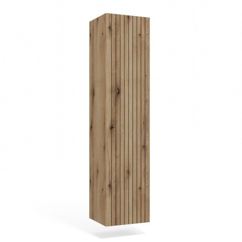 SZAFKA ŁAZIENKOWA WISZĄCA SŁUPEK REGAŁ TIGO 1D DĄB EVOKE RYFLOWANY FRONT