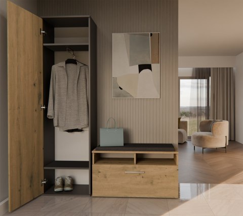 Szafa DUO ANTRACYT DĄB ARTISAN