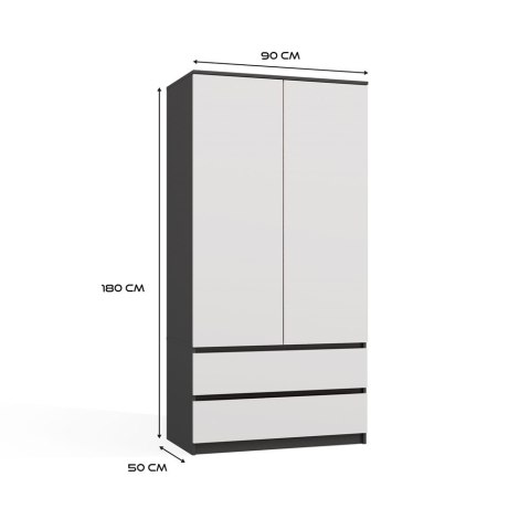 Szafa Malwa SS-90 ANTRACYT BIEL