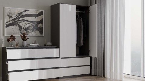 Szafa Malwa SS-90 ANTRACYT BIEL