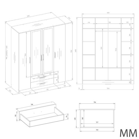Szafa Romana 160X205 KASZMIR BEŻ