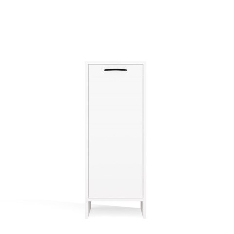 Szafka Łazienkowa NINA 1K BIAŁA 1 Kosz Na Pranie Regał Słupek Do Łazienki