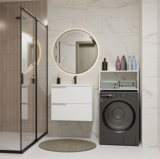 Szafka Łazienkowa NINA NP BIAŁA Na Pralkę Regał Słupek 2 Półki Do Łazienki