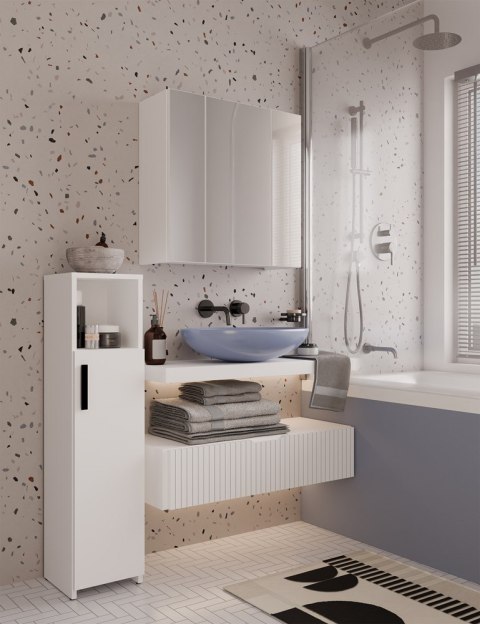 Szafka Łazienkowa POLA 3L Wisząca Z 3 Lustrami Nad Umywalkę 3 Drzwi BIAŁA