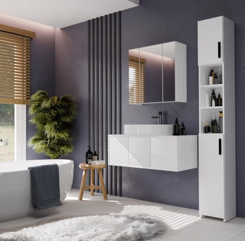 Szafka Łazienkowa POLA 3L Wisząca Z 3 Lustrami Nad Umywalkę 3 Drzwi BIAŁA