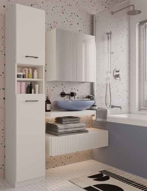 Szafka Łazienkowa Słupek 32 cm MARBELA 1.0 Regał Słupek 2 Drzwi KASZMIR BEŻ