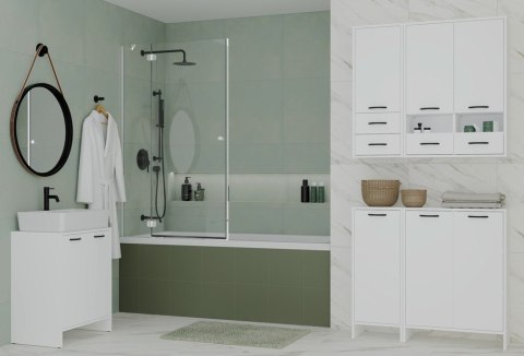 Szafka Łazienkowa Wisząca NINA W1D2S BIAŁY 2 Szuflady 3 Pólki