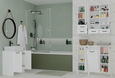 Szafka Łazienkowa Wisząca NINA W1D2S BIAŁY 2 Szuflady 3 Pólki