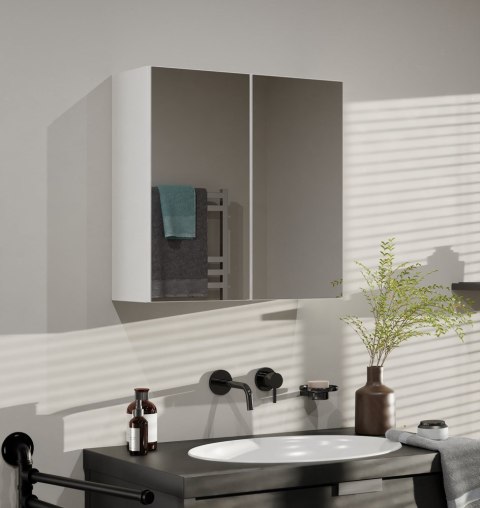 Szafka Łazienkowa Wisząca Z Lustrem Nad Umywalkę POLA 2DL 2 Drzwi BIAŁY