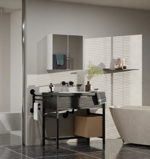 Szafka Łazienkowa Wisząca Z Lustrem Nad Umywalkę POLA 2DL 2 Drzwi BIAŁY