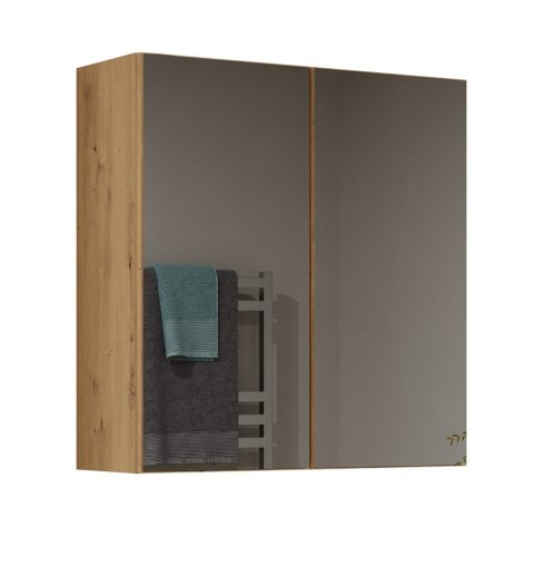 Szafka Łazienkowa Wisząca Z Lustrem Nad Umywalkę POLA 2DL 2 Drzwi DĄB ARTISAN