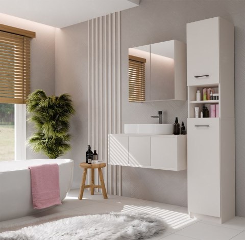 Szafka Łazienkowa Wisząca Z Lustrem Nad Umywalkę POLA 2DL 2 Drzwi KASZMIR