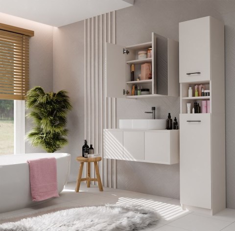 Szafka Łazienkowa Wisząca Z Lustrem Nad Umywalkę POLA 2DL 2 Drzwi KASZMIR