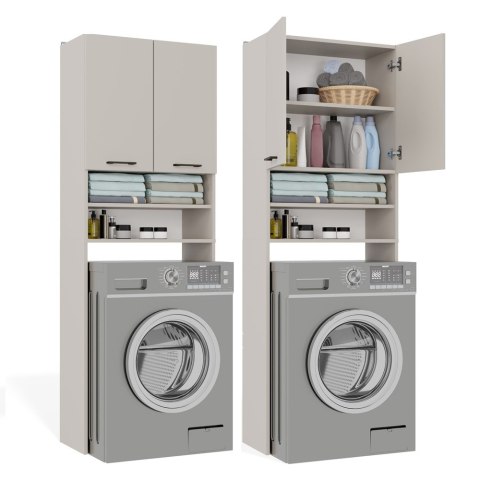 Szafka Łazienkowa na Pralkę POLA DK KASZMIR BEŻ Regał Słupek 180X64X30