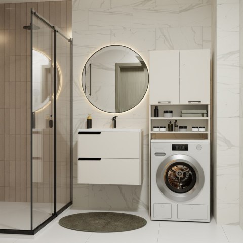 Szafka Łazienkowa na Pralkę POLA DK KASZMIR BEŻ Regał Słupek 180X64X30