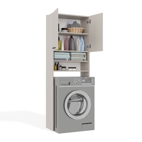 Szafka Łazienkowa na Pralkę POLA DK KASZMIR BEŻ Regał Słupek 180X64X30